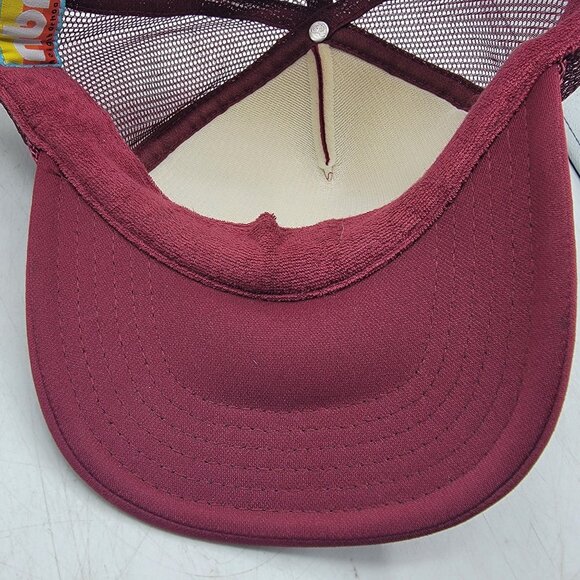 Laguna Beach Cheer Burgundy Trucker Hat Cap Glitter Letters Adjustable Casual - Picture 8 of 9